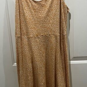 American Eagle Outfitters Mustard Floral Midi Dress